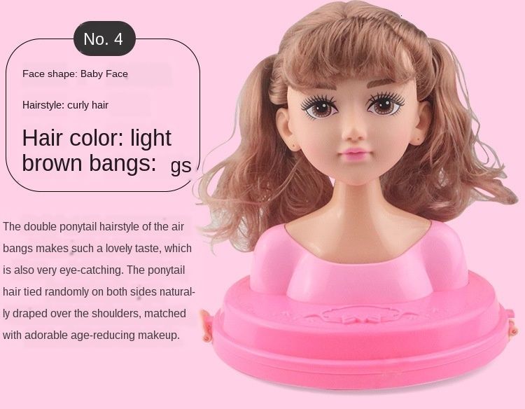 Head Model Half Body Doll Toy Makeup Hairstyle Play Toy - Random