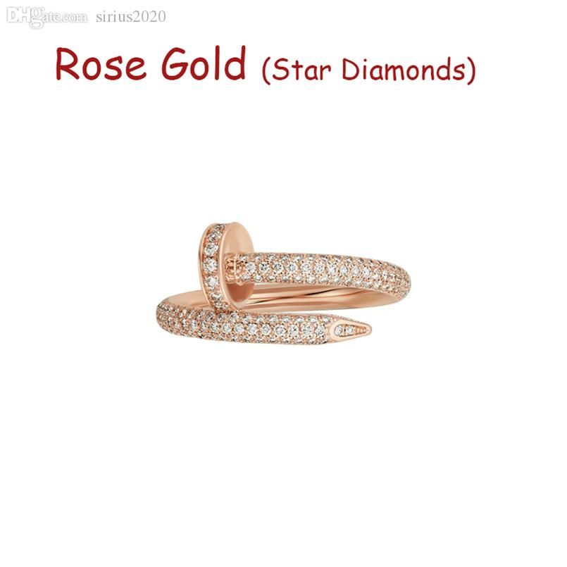 Rose Gold -Nail anneau (diamants étoiles)