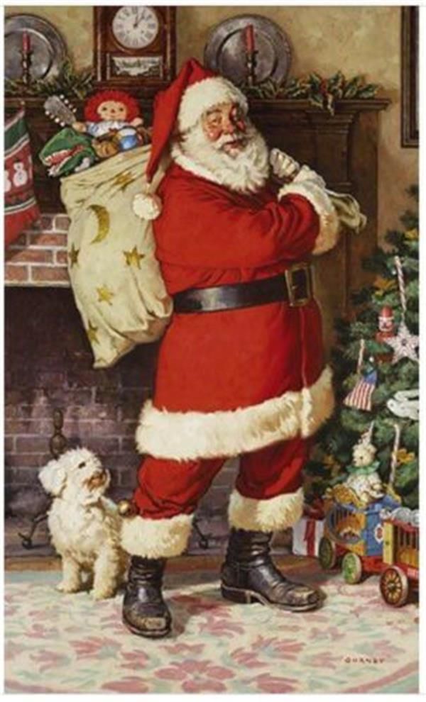 2021 Santa Claus HOME DECOR 100 Hand Painted Oil Painting