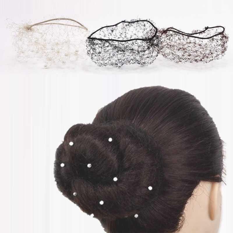 Stage Wear Pearl Women Bun Cover Snood Ballet Dance Skating Hair Net Girl Hairband Accessories Brown Invisible Elastic Cap1 Stage Wear Pearl Women Bun Cover Snood Ballet Dance Skating Hair Net Girl Hairband Accessories Brown Invisible Elastic Cap1