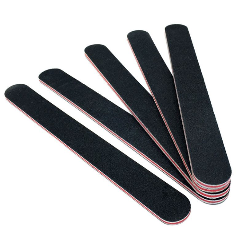 Black Nail Files Double Sided Polishing Fingernail File EVA Red Heart Abrasive Sand Manicure