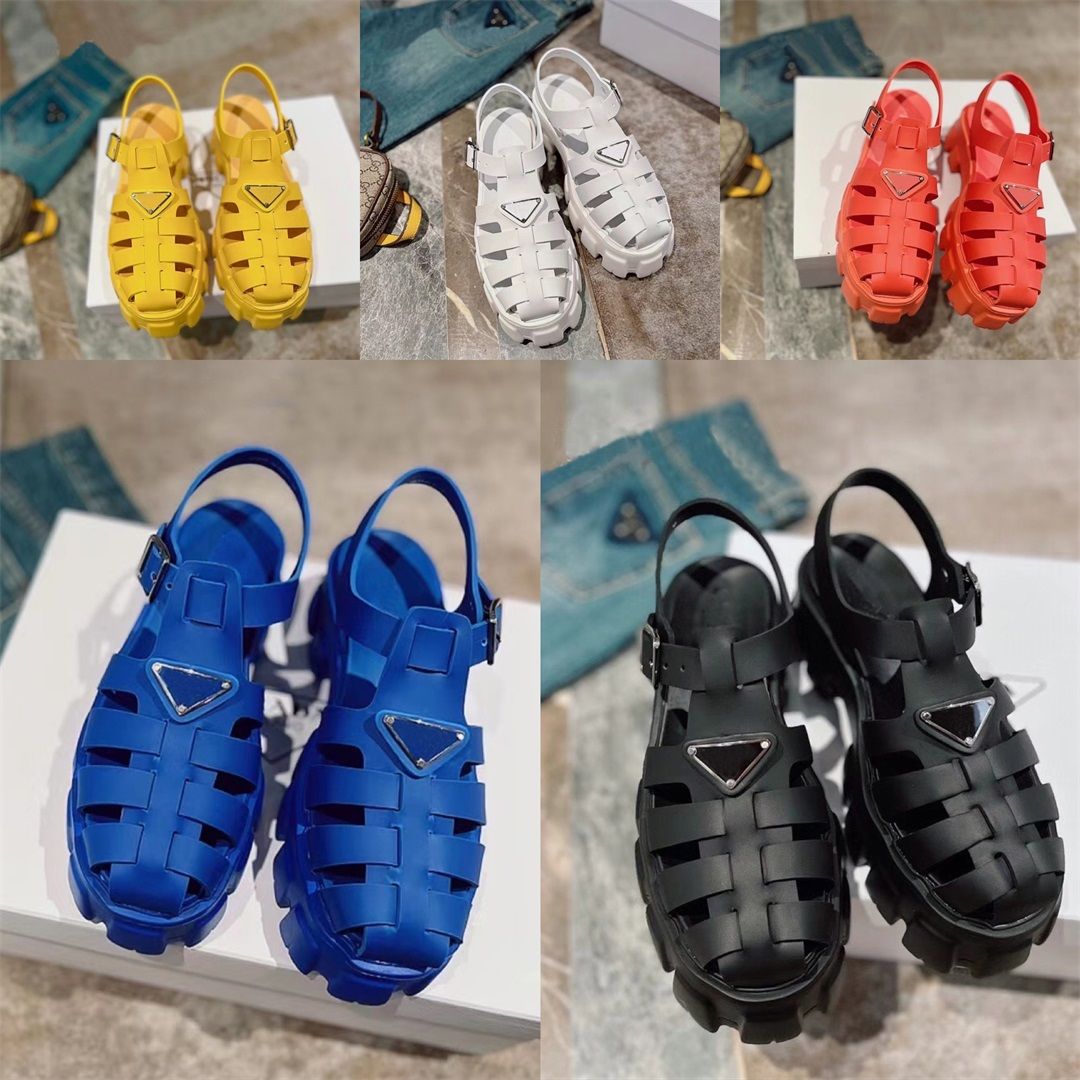 Women Foam Rubber Sandals Designer Monolith Summer Loafers Metal Triangle Logo Sandal Retro 