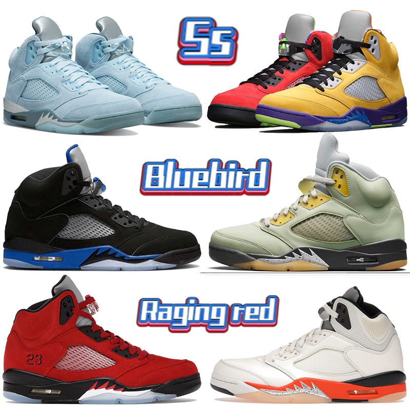 2022 Yeni 5 5 S Erkek Basketbol Ayakkabıları Bluebird Yeşim Horizon Racer Mavi Ne Azgın Kırmızı UNC Antrasit Alternatif Üzüm Quai 54 Erkek Sneakers
