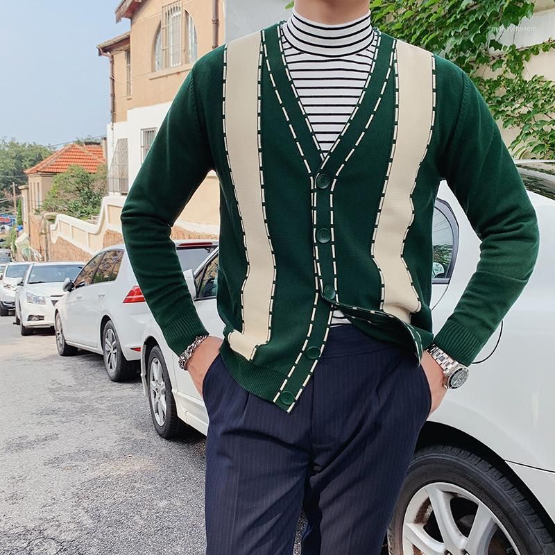 Compra Suéteres Para Hombre Inglaterra Vintage Inglaterra Verde Cardigan  Hombre Abrigos Para Navidad Elegante Dandy Jackets Suéter Con Cuello En V1  Barato | Entrega Rápida Y Calidad | Es.Dhgate