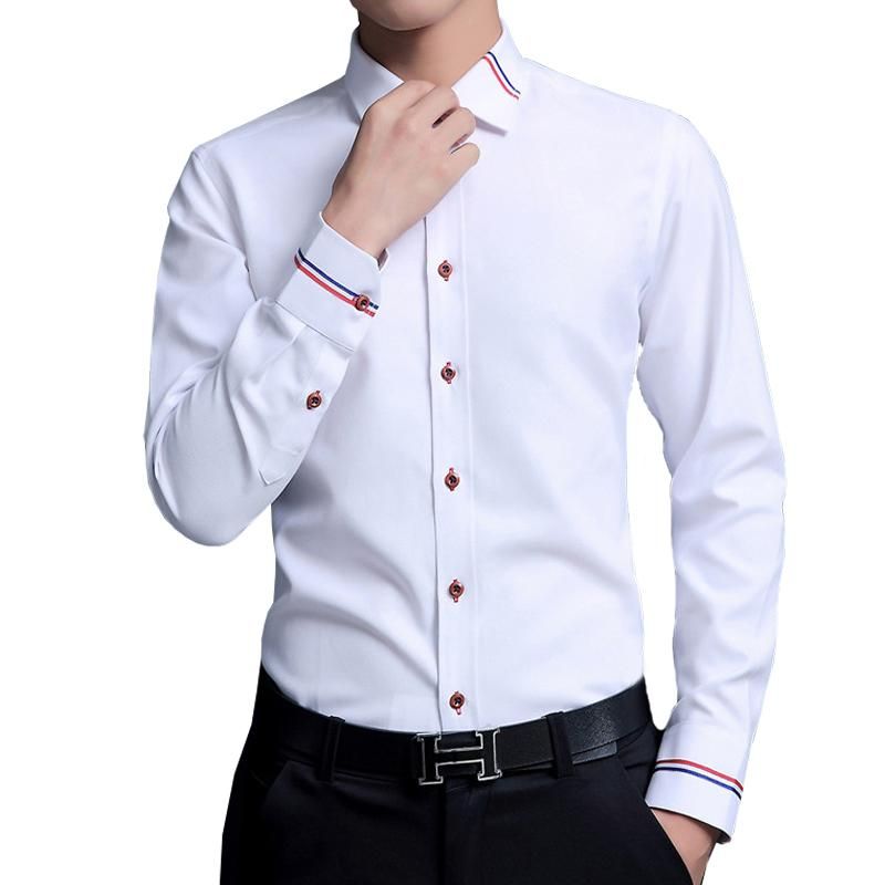 Compra Vestido Para Hombre Camisas Legible Casual Social Camisa Formal  Hombres Manga Larga Negocio Oficina Delgada Masculina Hombre Mens Blanco  4xl 5xl Barato | Entrega Rápida Y Calidad | Es.Dhgate