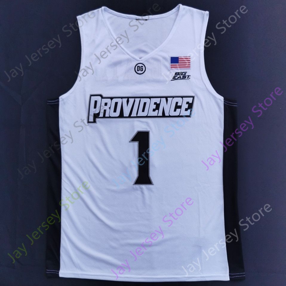 Men's Nike #3 White Providence Friars Basketball Jersey