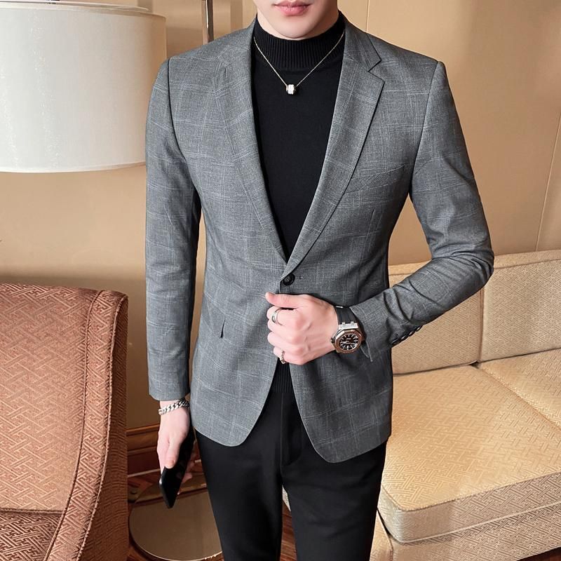 Hot Stylish Mens Coat Jacket Small Suits Korean Slim Fit Single Breasted Blazer