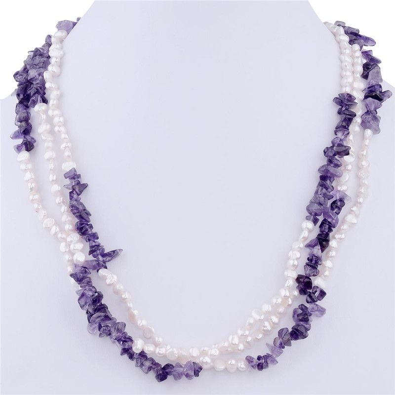 Amethyst Necklace Freshwater Pearls 
