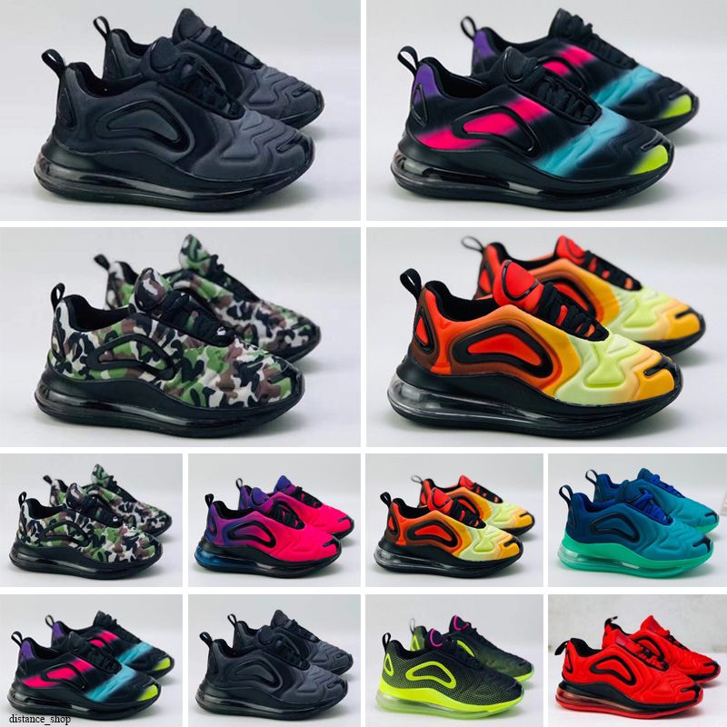 Nike Air Max 720 2021 أعلى جودة حار جديد أطفال حذاء طفل الفتيان والفتيات أسود أبيض أحمر أزرق رياضي أحذية رياضية حجم اليورو 28 35 2021 من Distance Shop 247 19ر س موبايل Dhgate