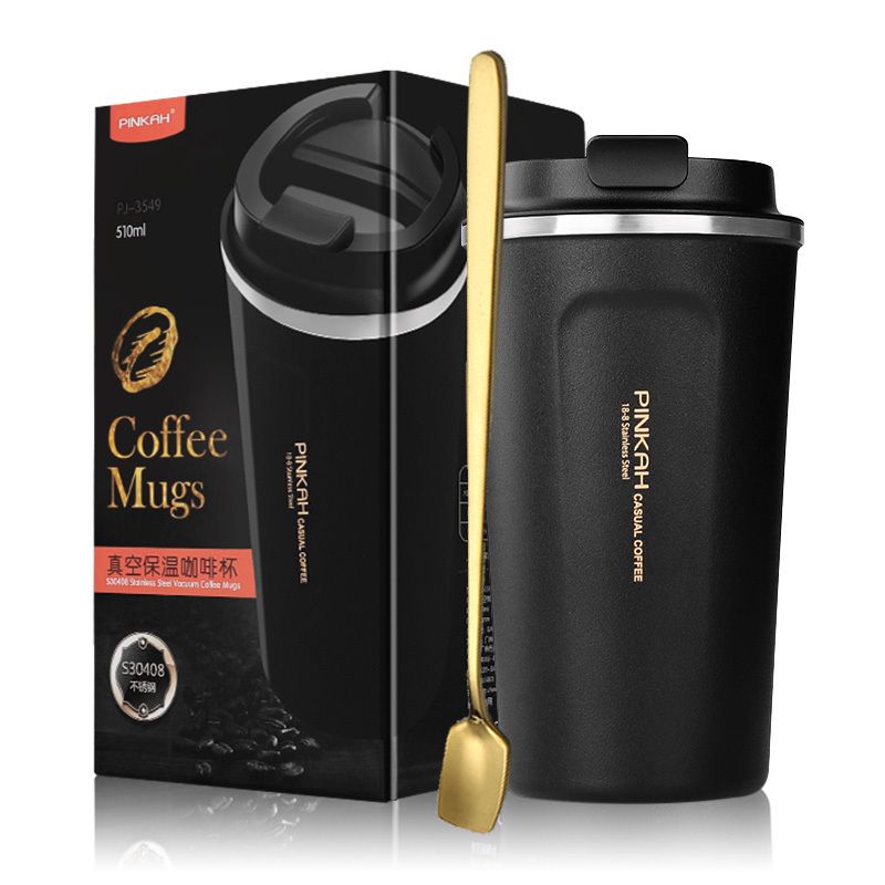 380/510ml Stainless Steel Coffee Mug Leak-proof Thermos Travel Water Bottle