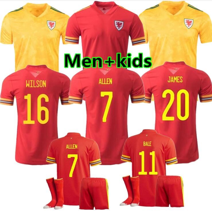 ADULT KIDS 2020 2021 Wales BALE SOCCER JERSEYS JAMES 20 21 ...