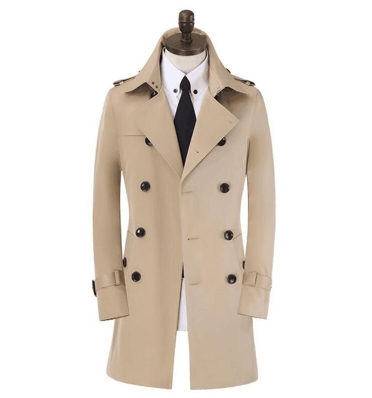 Mens Trench Coats Thin Mens Beige 