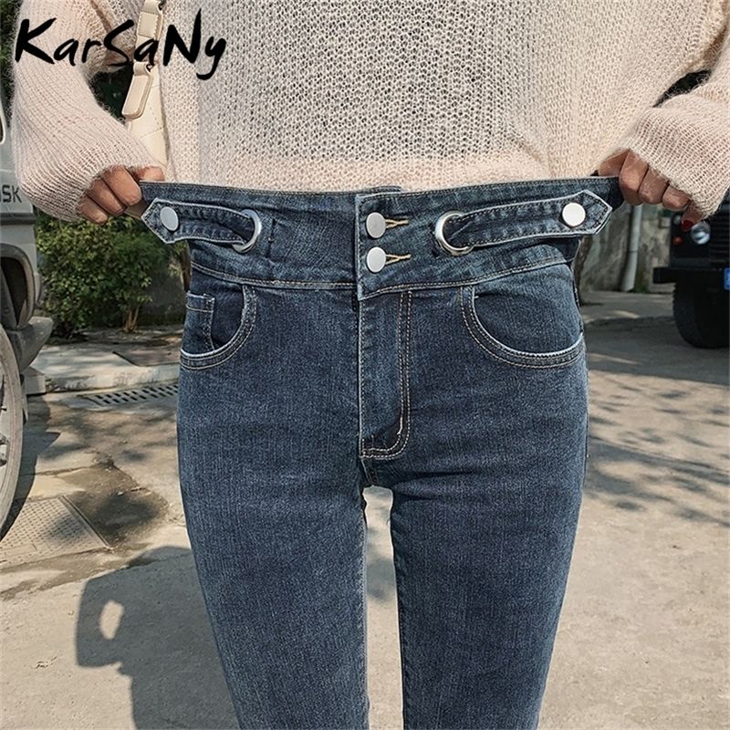 Pantalones vaqueros de cintura alta para mujer, pantalón Retro de moda  Coreana de primavera y verano, pantalones pitillo azules con doble  botonadura para mujer(#Blue Jeans) | Linio Colombia - GE063FA0HIYCQLCO