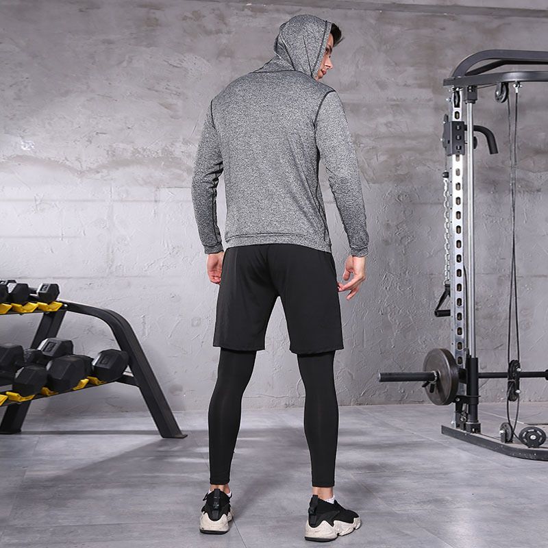Men's Gym Training Fitness Sportswear Tights Slim Clothes Running Workout  Tracksuit Suits Quick Drying High Elastic Sports Wear
