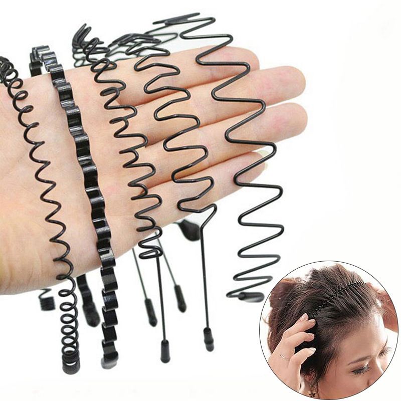 Boys Girls Black Metal Waved Style Holiday Sports Hairband Solid Men Women Unisex Hair Band Casual Adult Headwear 9 Models Boys Girls Black Metal Waved Style Holiday Sports Hairband Solid Men Women Unisex Hair Band Casual Adult Headwear 9 Models