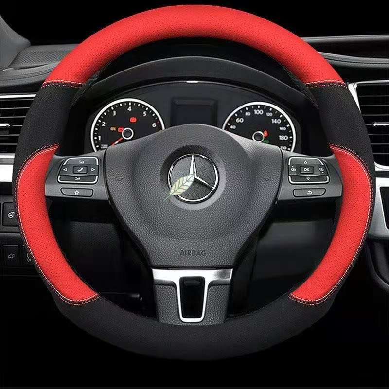Genuine Leather Car Steering Wheel Cover 15 Inch/38cm For Mercedes Benz AMG W204 W213 W212 W211