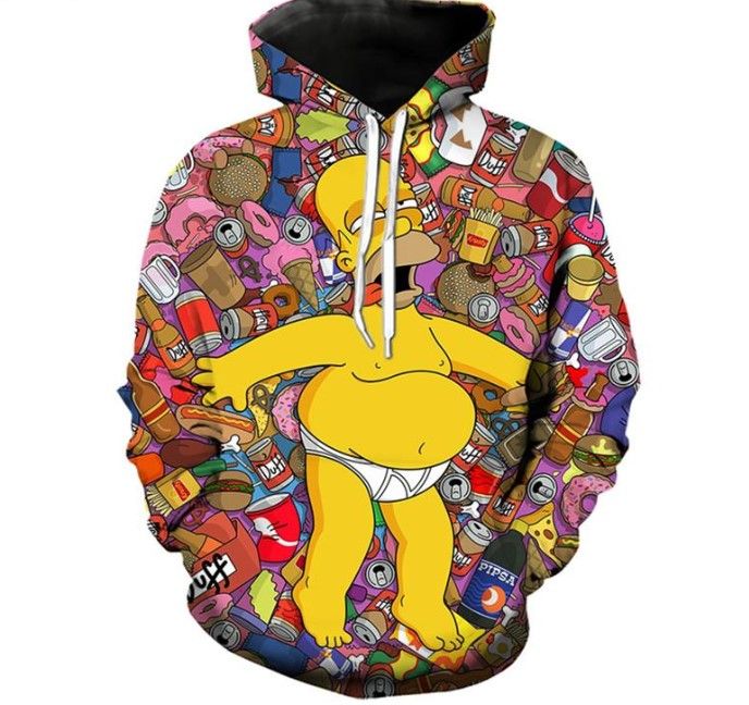 Compra Animes Los Simpson Hombres Mujeres Sudadera Con Capucha De Impresión  En 3D De Dibujos Animados Homero Sudadera Casual Parejas Escudo De Calle  Barato | Entrega Rápida Y Calidad | Es.Dhgate