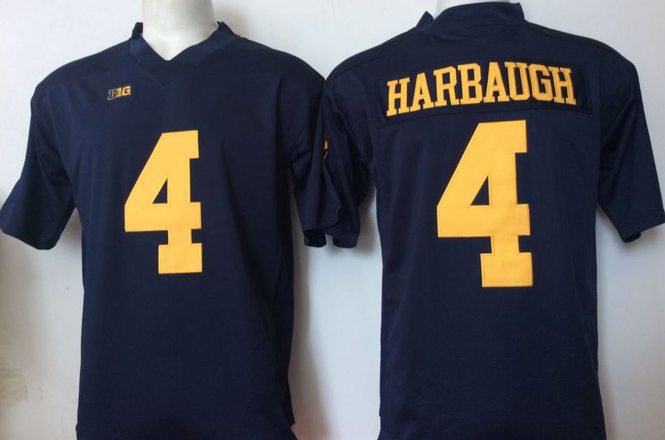 4 Jim Harbaugh Navy Jersey.