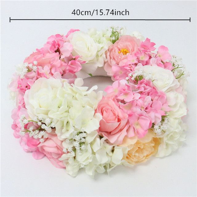 Couronne de 40 cm rose