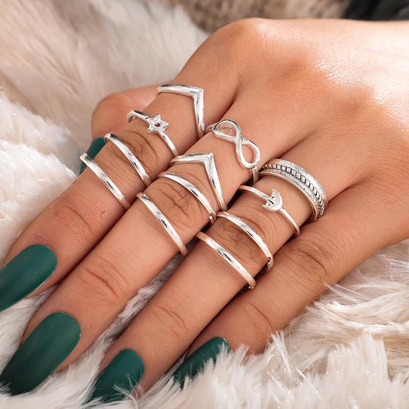 Vintage Crystal Knuckle Rings Set for Women Teen Girl Gold Silver Rings,Stackable Joint Rings Set,BOHO Rings