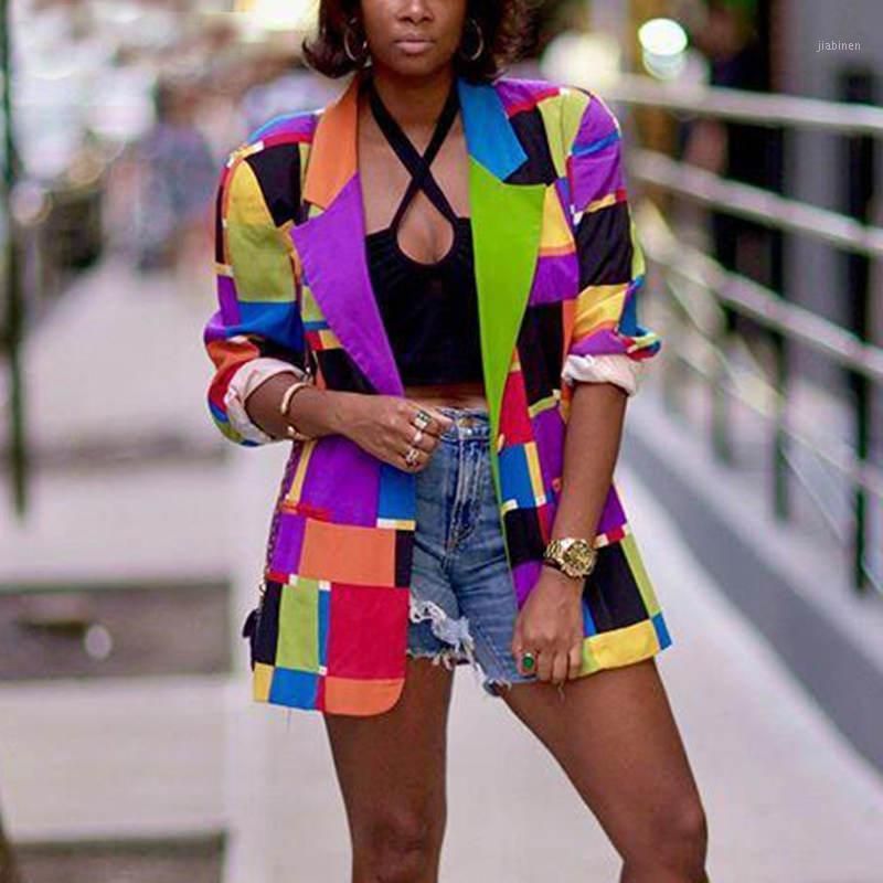 Acquistare Donne Geo Stampato Colorato Blazer Elegante Signore Chic  Streetwear Hip Hop Sport Cappotto Divertente Vestito Giacche1 Economico |  Consegna Veloce E Qualità | It.Dhgate