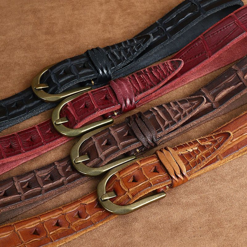 Vintage Belt Men Luxury Full Grain Thick Cowhide Leather Sport Big Size Soft