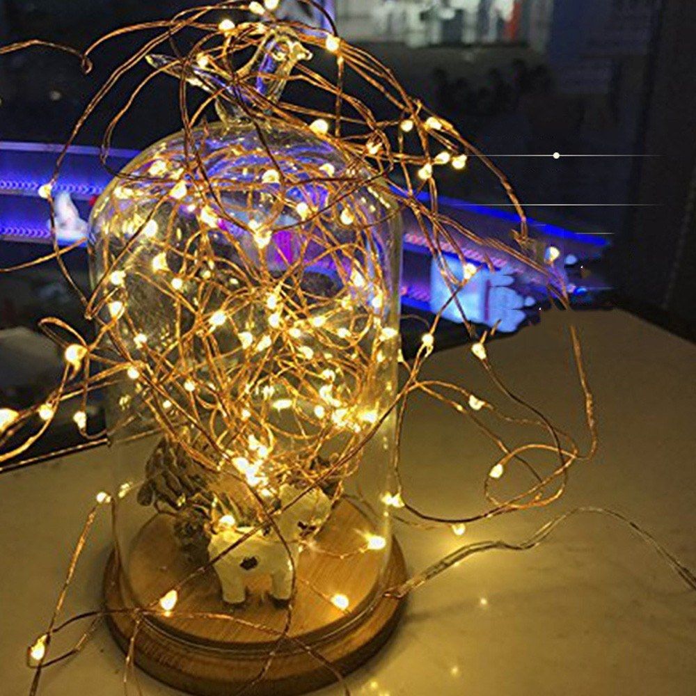 Luces de hadas 32.8ft 100 LED Luces de cuerda Control remoto a prueba de agua Luces de hadas 32.8ft 100 LED Luces de cuerda Control remoto a prueba de agua