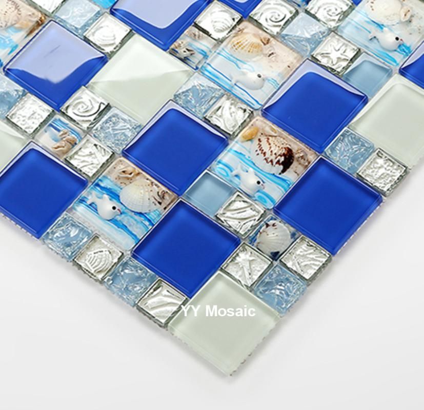Fondos de pantalla Resina mariscos playa azul rosa verde blanco cristal  vidrio mosaico azulejo baño lavabo