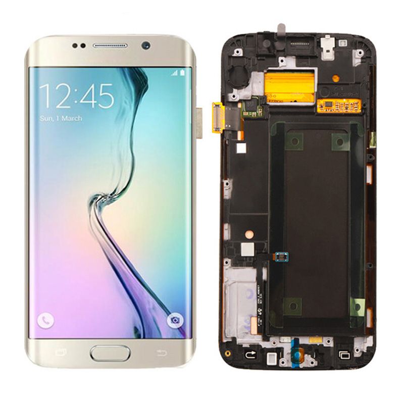 Para Samsung Galaxy S6 Pantalla LCD Pantalla Táctil Digitalizador Repuesto con Marco 