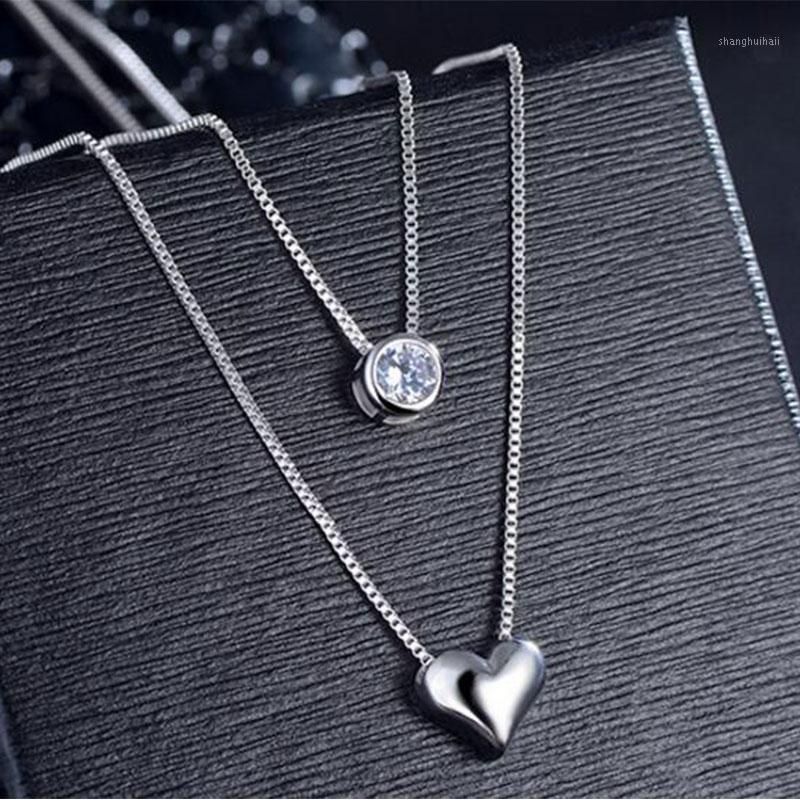 Silver 925 Cadena De Corazón A Corazón Cadena De Cadena De S Silver 925 Cadena De Corazón A Corazón Cadena De Cadena De S
