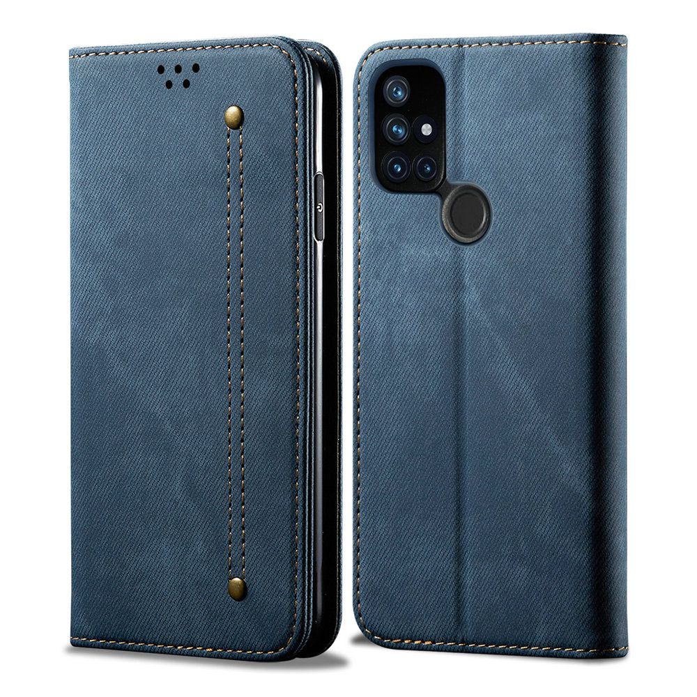 For Oneplus Nord N10 5G Flip Case Luxury Cloth Denim Leather 360 ...