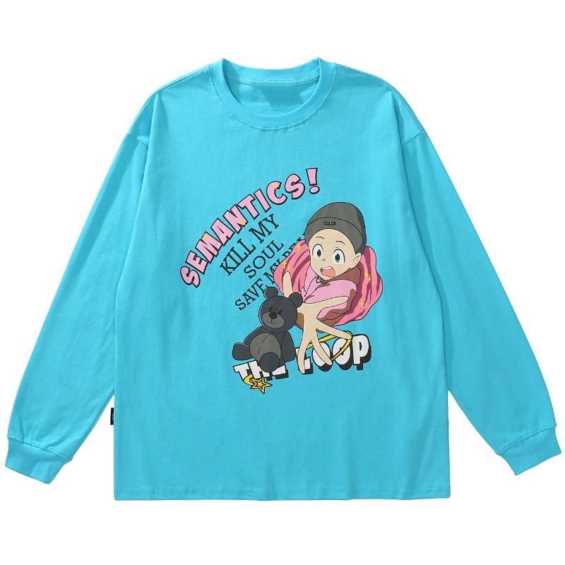 Camisetas para hombres Streetwear Streets Tshirts Harajuku Hip Hop Japonés Anime Dibujos animados Muchacha Oso Azul Camisetas para hombres Streetwear Streets Tshirts Harajuku Hip Hop Japonés Anime Dibujos animados Muchacha Oso Azul
