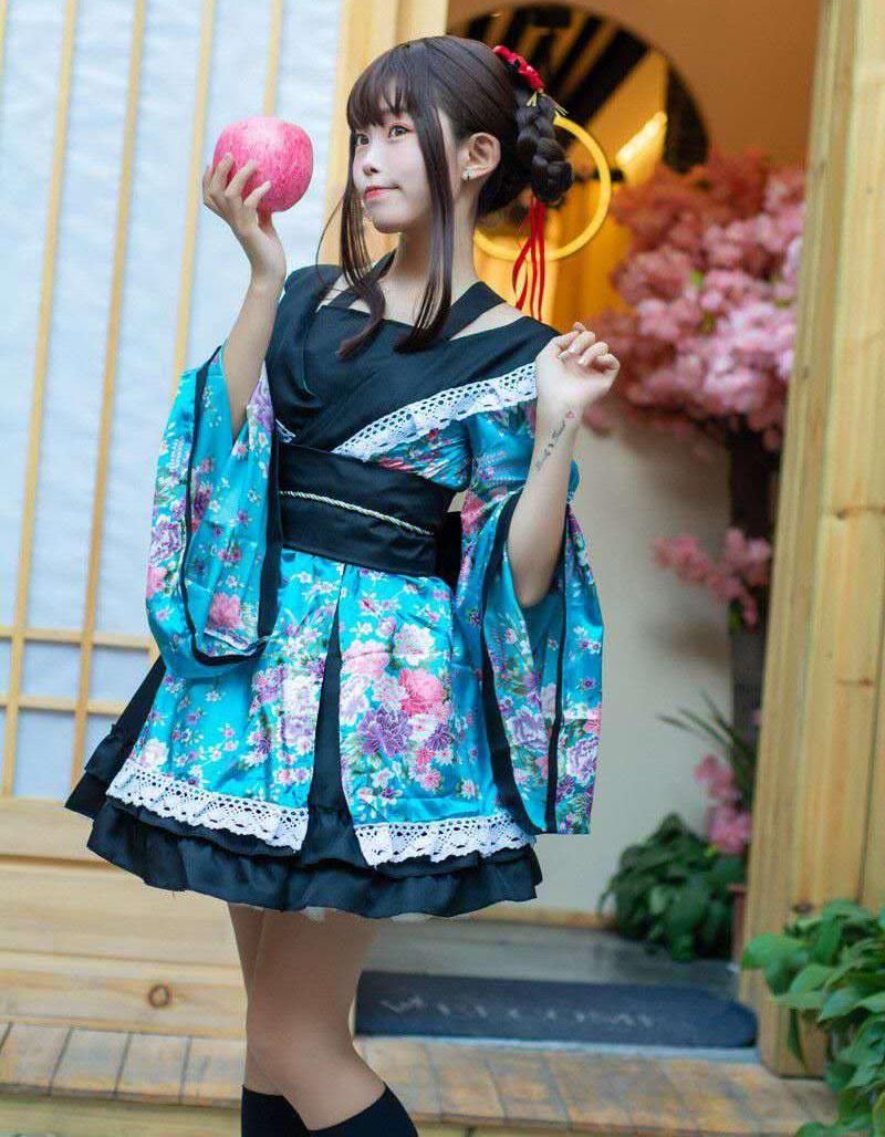 étnica Moda japonesa Mujeres Mostrar disfraces Pastel Ropa Kawaii Mujer Anime Summer Cosplay