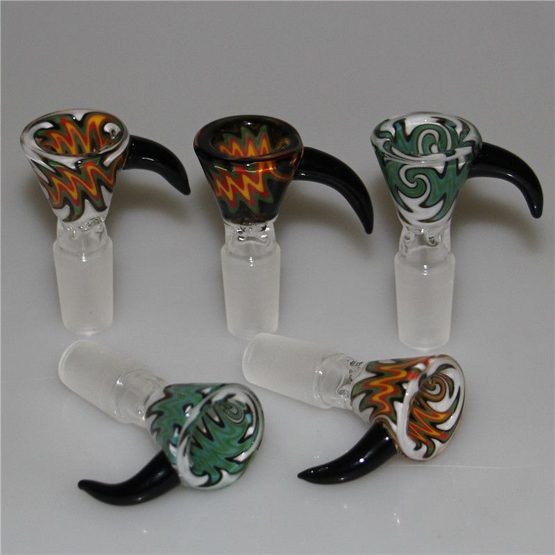 ful Glass Smoking Bowls 14mm 18mm Male Glass Bowl Beautiful Slide Dabber For Glass Bongs Dab