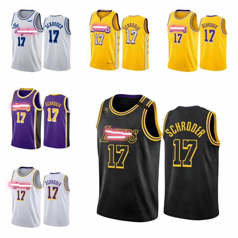 2021 Men Dennis Schröder Los Angeles Lakers Jersey Black ...