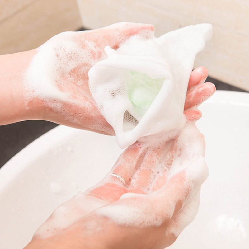 2021 9*15CM Soap Bag Foam Mesh Soaped Glove For Foaming Cleaning Bath Soap Net Bathroom Cleaning