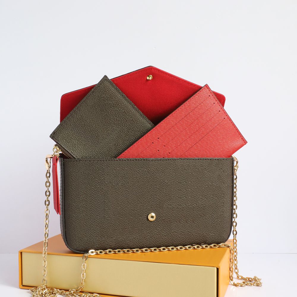 Nuevo 2022 de superior lujos de lujo carteras de diseño mujer 3 piezas conjunto moda billetera cuero billetera clásico cremallera bolsillo pallas bolsa tarjeta titular