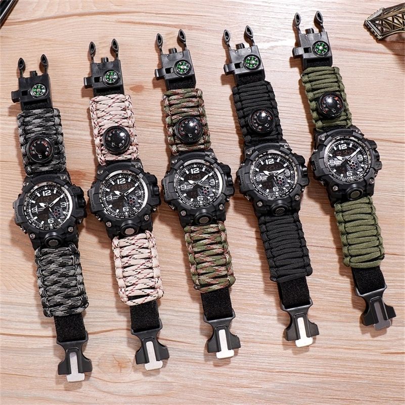 Koop De Beste En Nieuwste BRAND Outdoor Adventure Watch Kompas Lichter  Horloges Mannen Quartz Elektronische Lichtgevende Horloge 5bar Waterdichte  Horloge Nylon Upgrade Strap 201207 |DHgate
