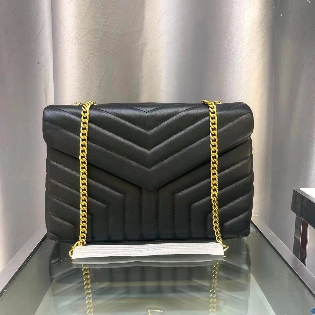 black with golden chain