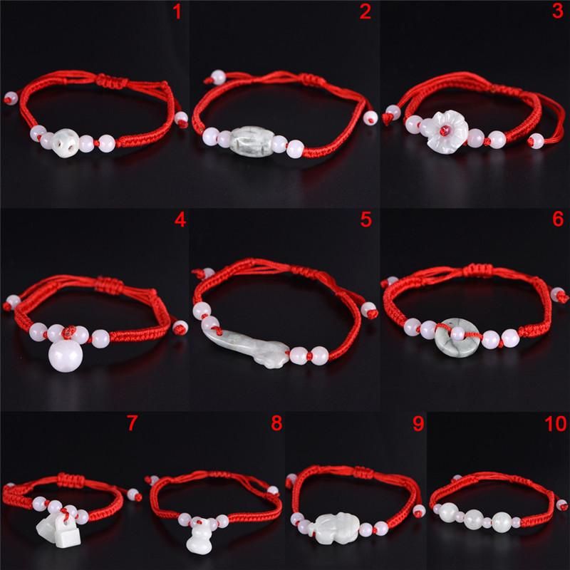 Classic Red String Lucky Bracelet Chinese Oriental Green With Beads