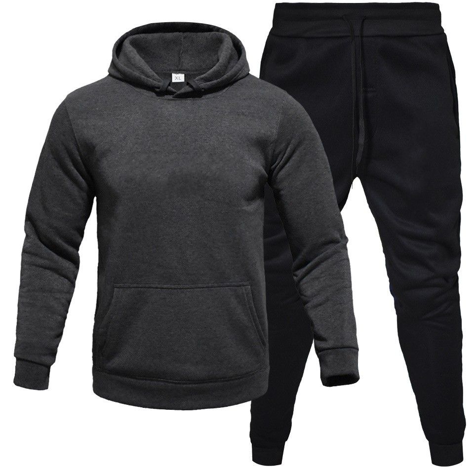 Hoodie gris fonc￩ + pantalon noir