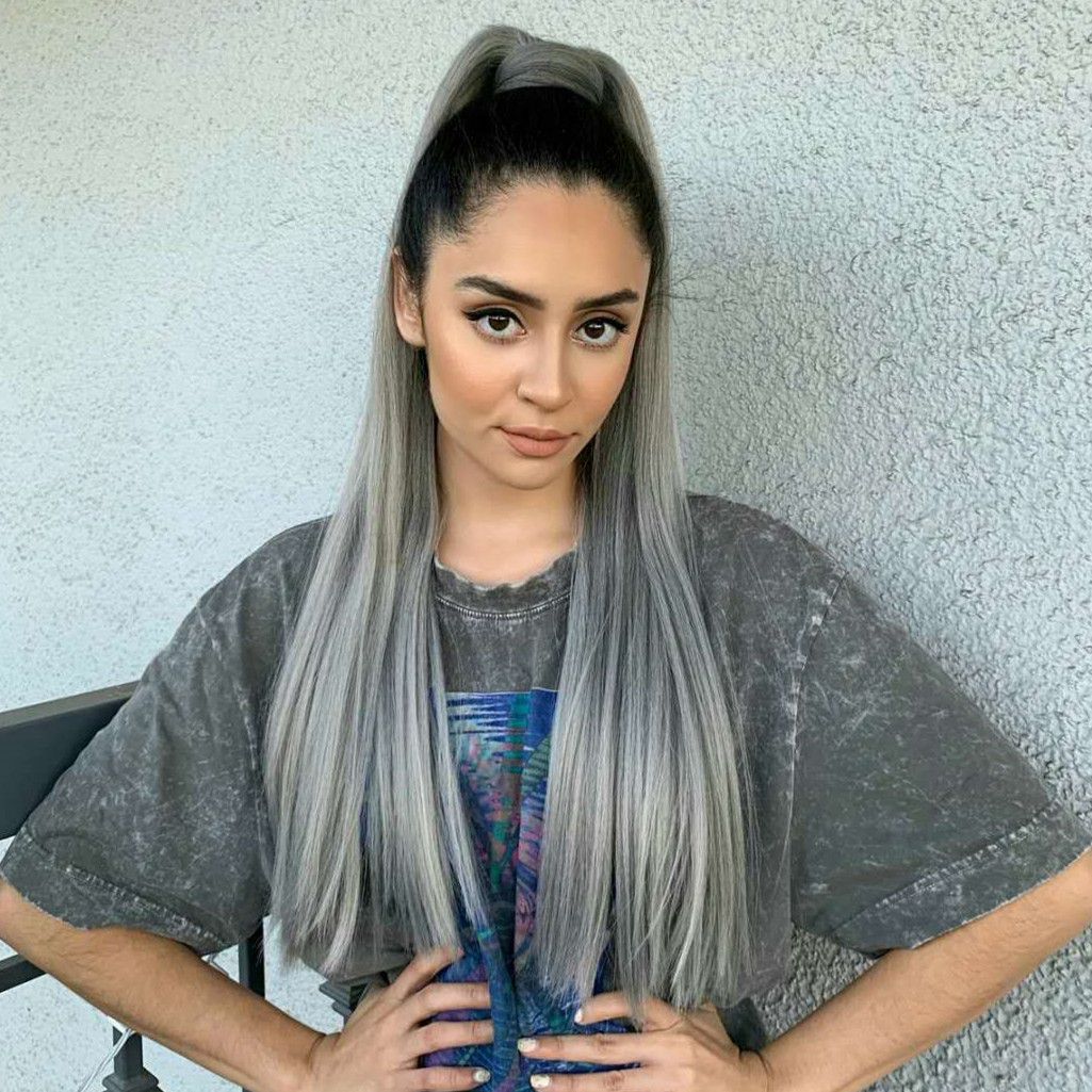 Ash Grey Hair Color Ombre Ponytail European Indian human Hair single donor Blonde Virgin extensions 140g Ash Grey Hair Color Ombre Ponytail European Indian human Hair single donor Blonde Virgin extensions 140g