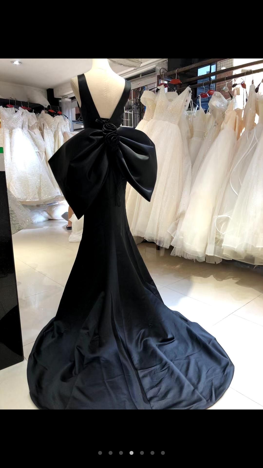 Prom Dress Big Bow Back Long Mermaid 