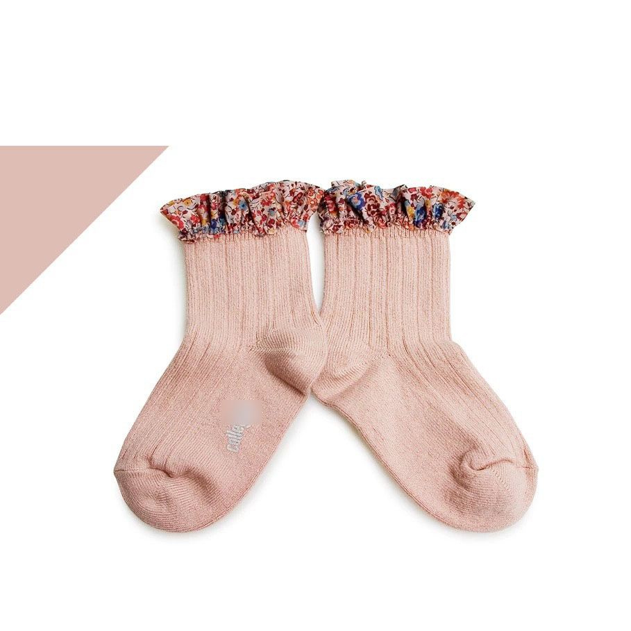 Pink Floral Socks