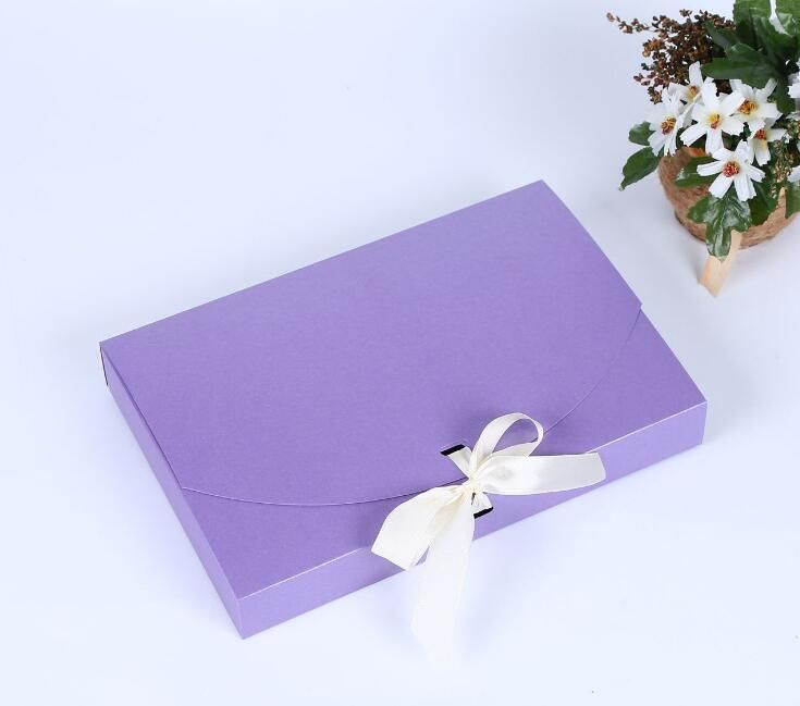 26x17.5x3.5cm Large Gift Box Cosmetic Bottle Scarf clothing Packaging Color Paper with ribbon Underwear packing