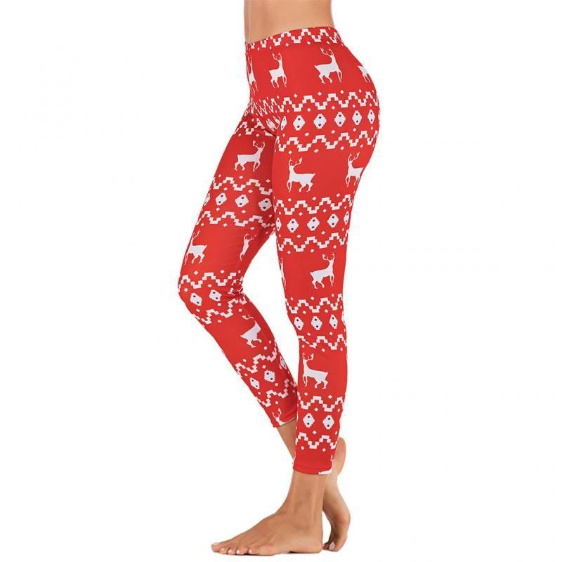 Women Cute Christmas Leggings Reindeer 