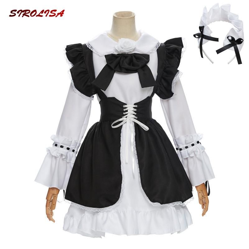 Acquistare BRAs Set Costume Cosplay Uomo Donna Maid Vestito Anime Anime  Abito Lungo Bianco E Nero Grembiule Kawaii Cute Lolita Abiti Ragazze  Studenti Economico | Consegna Veloce E Qualità | DHgate Italy