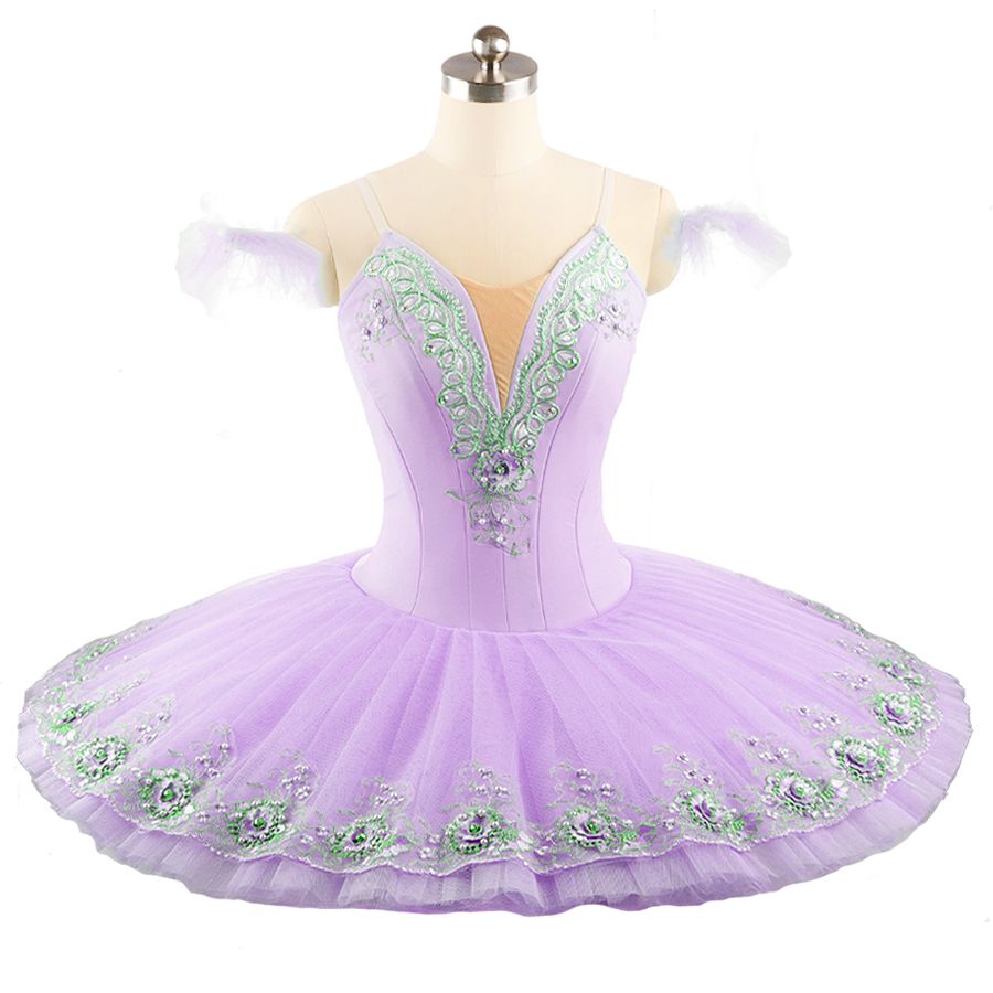 Adult Professional Ballet Platter Tutu Dance Dress Lilac Golden Ballet Costume