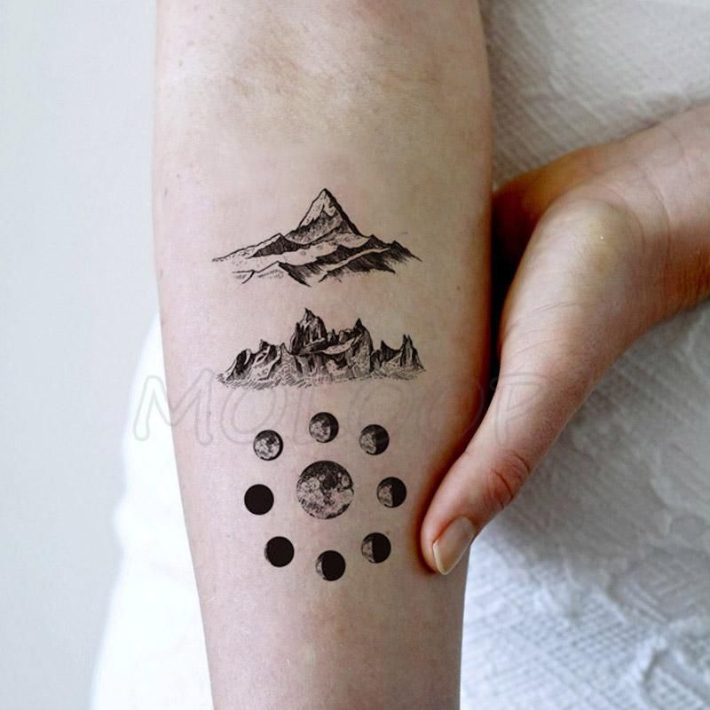 Temporary Tattoos Tattoo Sticker Black Mountain Planet Sun Moon Star Body Art Water Transfer Fake Tatto Flash Tatoo For Kid Woman Men Temporary Tattoos Tattoo Sticker Black Mountain Planet Sun Moon Star Body Art Water Transfer Fake Tatto Flash Tatoo For Kid Woman Men