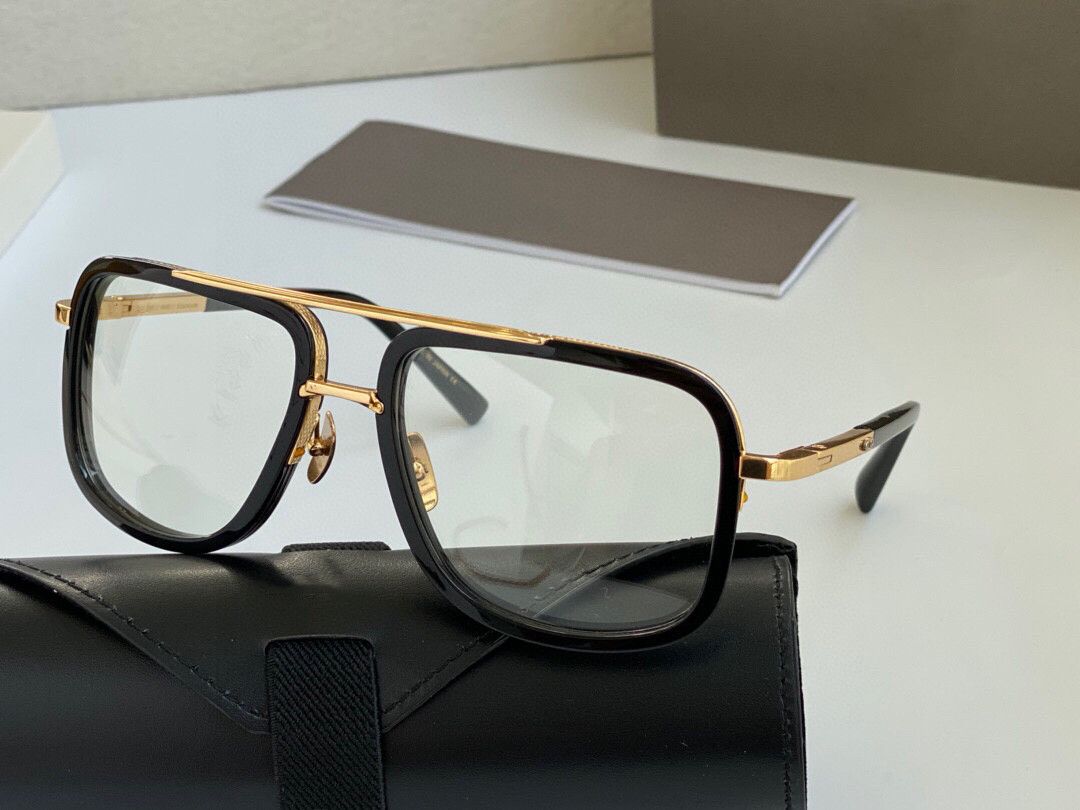 black gold frame clear lenses